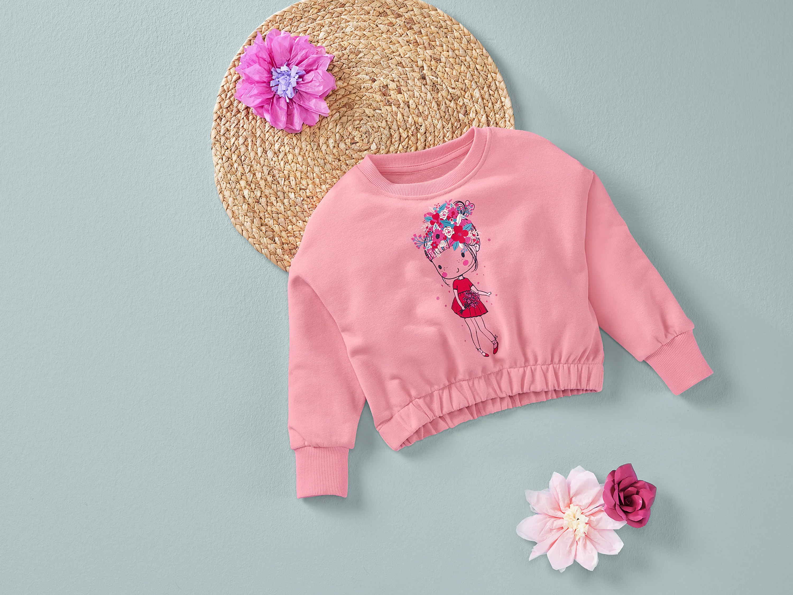 LUPILU® Kleinkinder Sweatpullover (Rosa, 122/128) – Bild 2 von 4