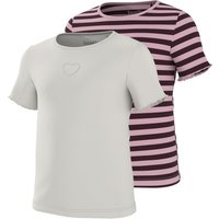 LUPILU® Kleinkinder T-Shirt, 2 Stück (Streifen/weiß, 110/116)