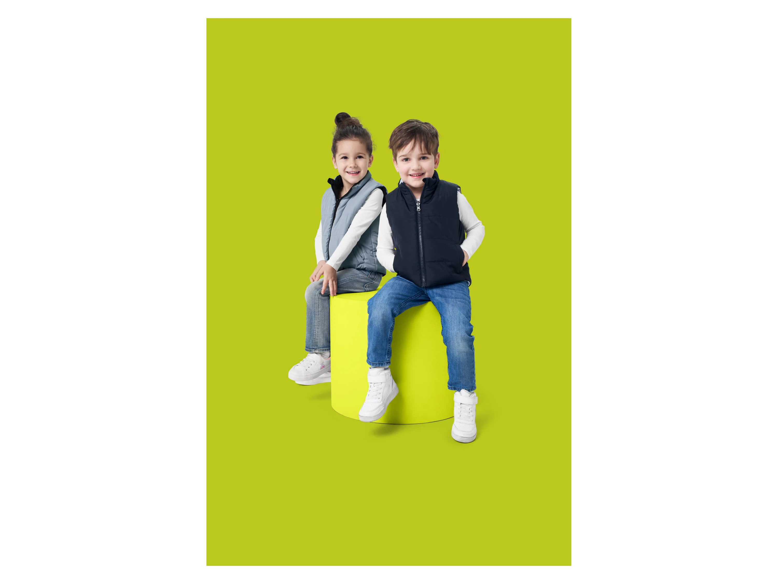 LUPILU® Kleinkinder Wende-Steppweste (navy/hellblau, 110/116) – Bild 2 von 4