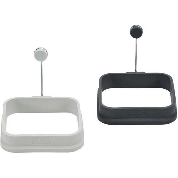 Lurch Eier-Pochierer Eiformer Quadrat 2er Set flint / iron-grey, (Set 1-tlg), Eiformer Quadrat, 2-tlg., 9,50cm, Platin-Silikon
