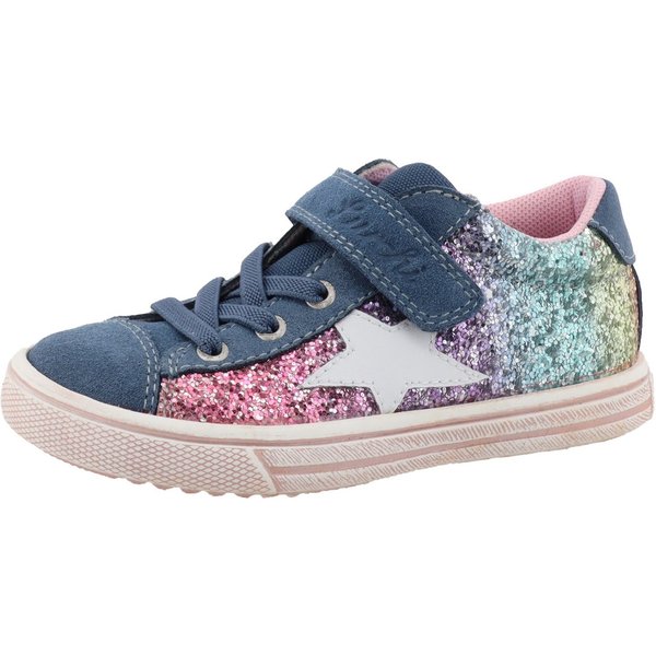 Lurchi Salita Sneaker, Schnürschuh mit bunten Glitzerbesatz, Größenschablone z. Download
