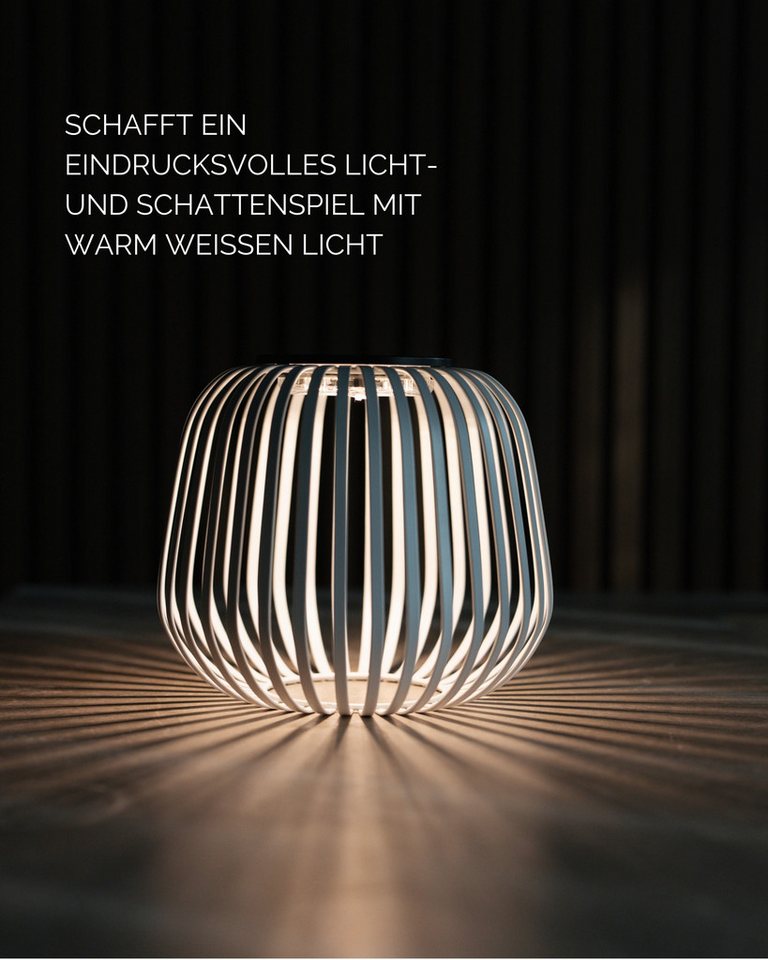 LUUK Studio LED Solarleuchte SOLIS, LED fest integriert, warmweißes Licht (2700 K), Tageslichtweiß, Kabellose LED Laterne mit herausnehmbaren Solarmodul – Bild 3 von 5