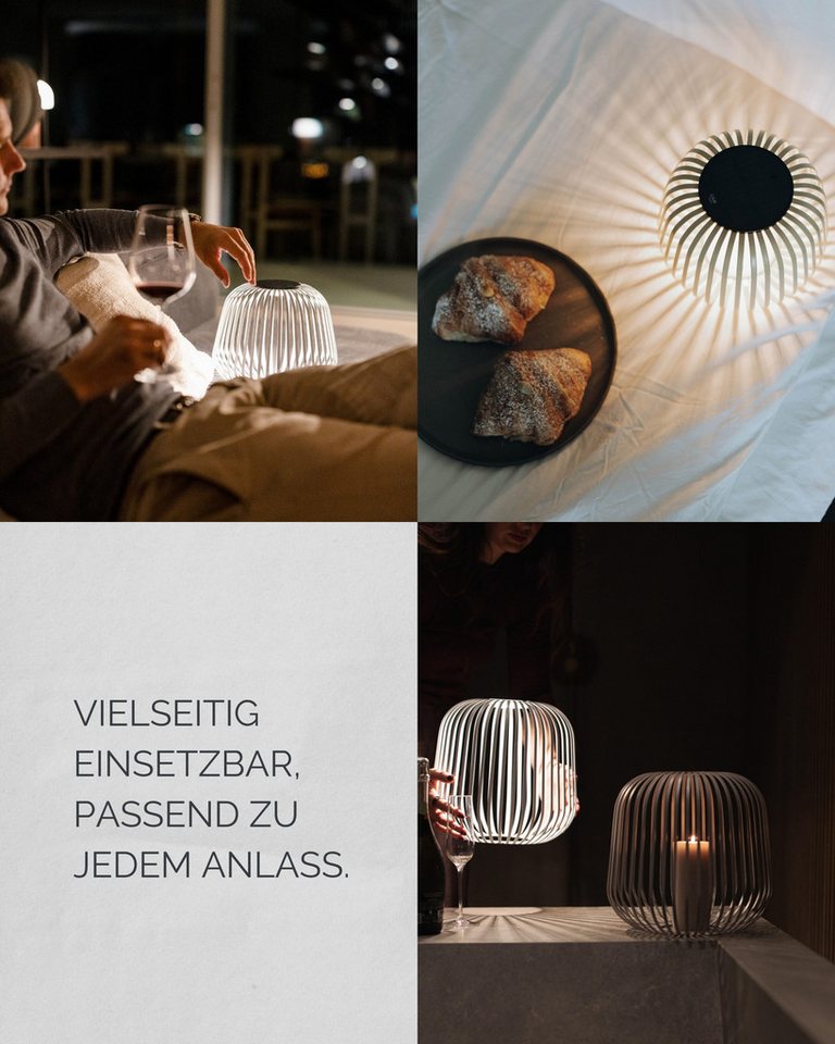 LUUK Studio LED Solarleuchte SOLIS, LED fest integriert, warmweißes Licht (2700 K), Tageslichtweiß, Kabellose LED Laterne mit herausnehmbaren Solarmodul – Bild 5 von 5