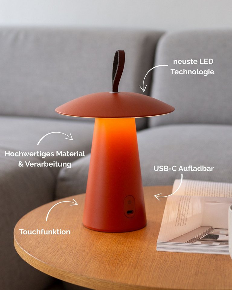 LUUK Studio LED Tischleuchte Lyvo, LED fest integriert, Tageslichtweiß, warmweiß, LED Tischlampe, kabellos, stufenlos dimmbar, IP 54 – Bild 2 von 5