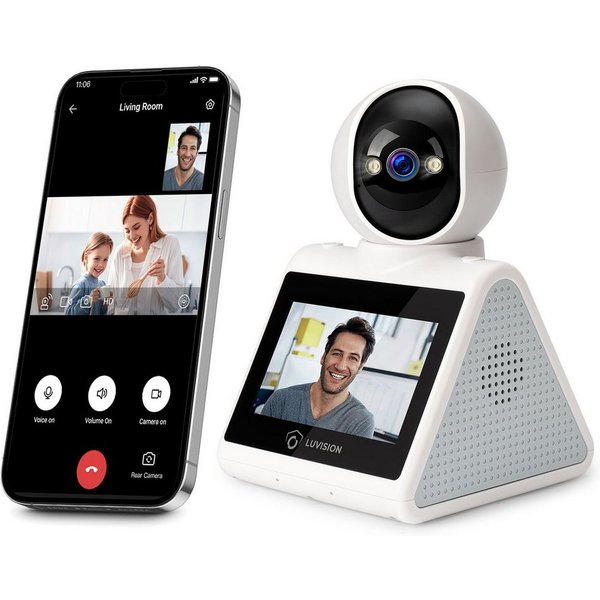 LUVISION Überwachungskamera WLAN PTZ Anrufkamera Video Telefonkamera für Senioren Autotracking 4MP (Innenbereich, 1-tlg., WLAN PTZ Überwachung Kamera Autotracki