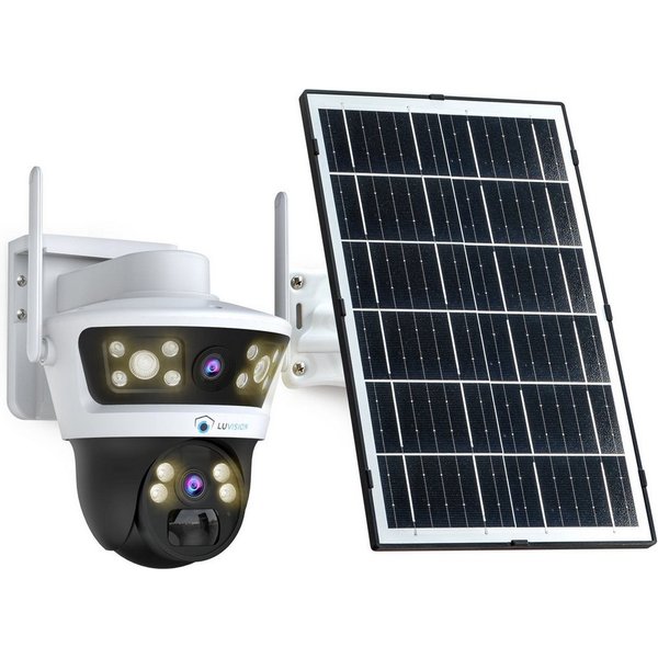 LUVISION Überwachungskamera LV-G-2032 4G LTE PTZ Solar mit SIM Karte KI Auto Tracking Nachtsicht (Außenbereich, 1-tlg., 4G / LTE PTZ Solar Überwachungskamera SI