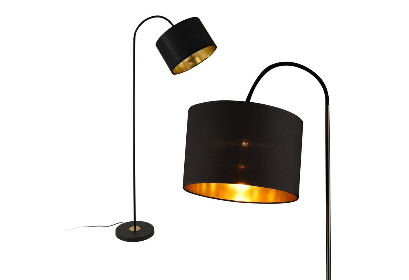 lux.pro Stehlampe, ohne Leuchtmittel, »Toledo« 173cm hoch Schwenkbar Schwarz – Bild 2 von 4