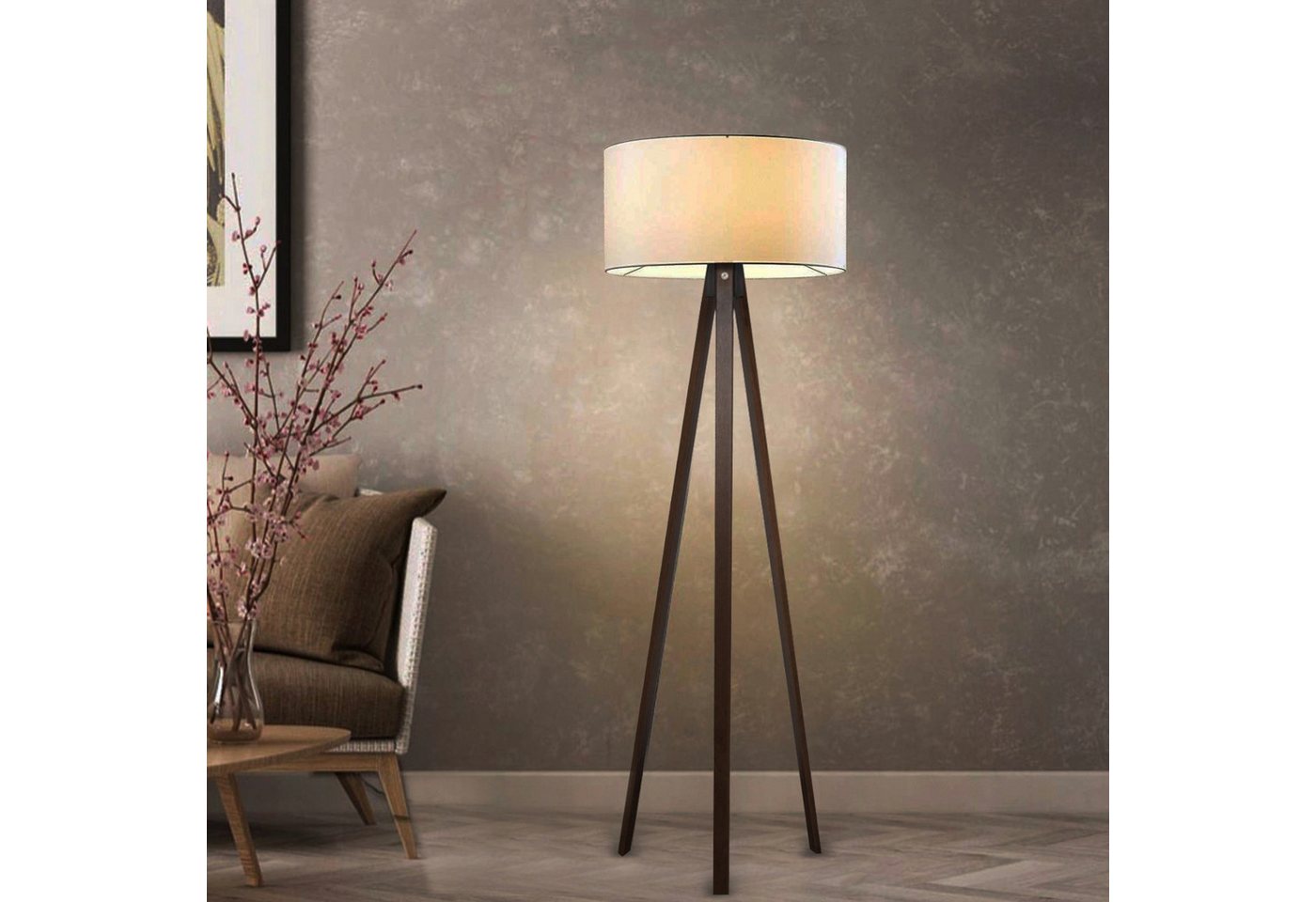 lux.pro Stehlampe, ohne Leuchtmittel, »Newport« Stehleuchte 1 x E27 Creme – Bild 2 von 4