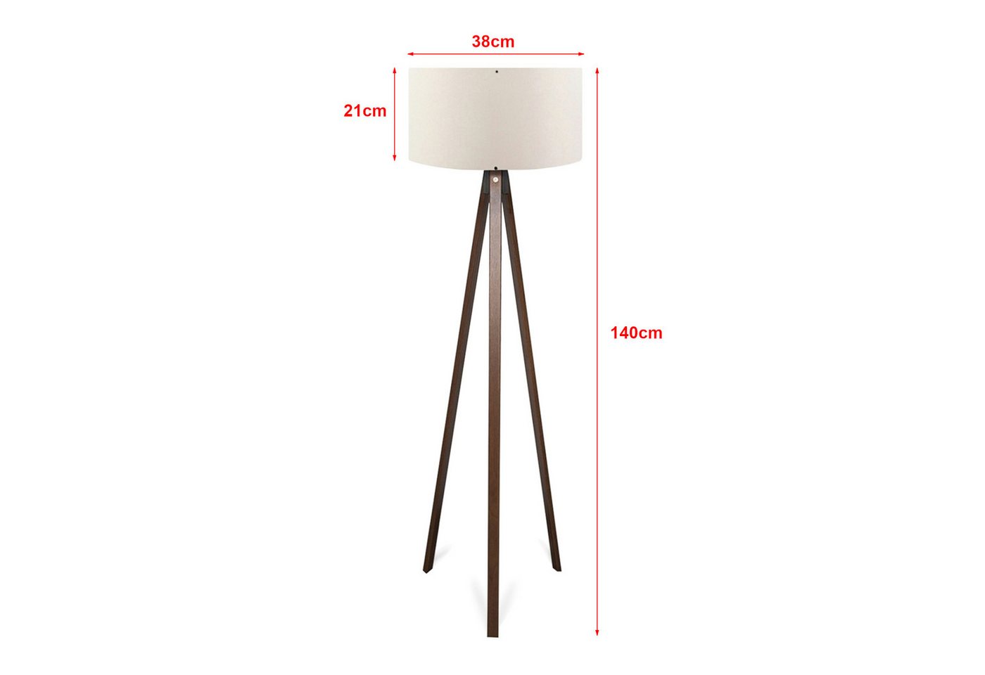 lux.pro Stehlampe, ohne Leuchtmittel, »Newport« Stehleuchte 1 x E27 Creme – Bild 3 von 4