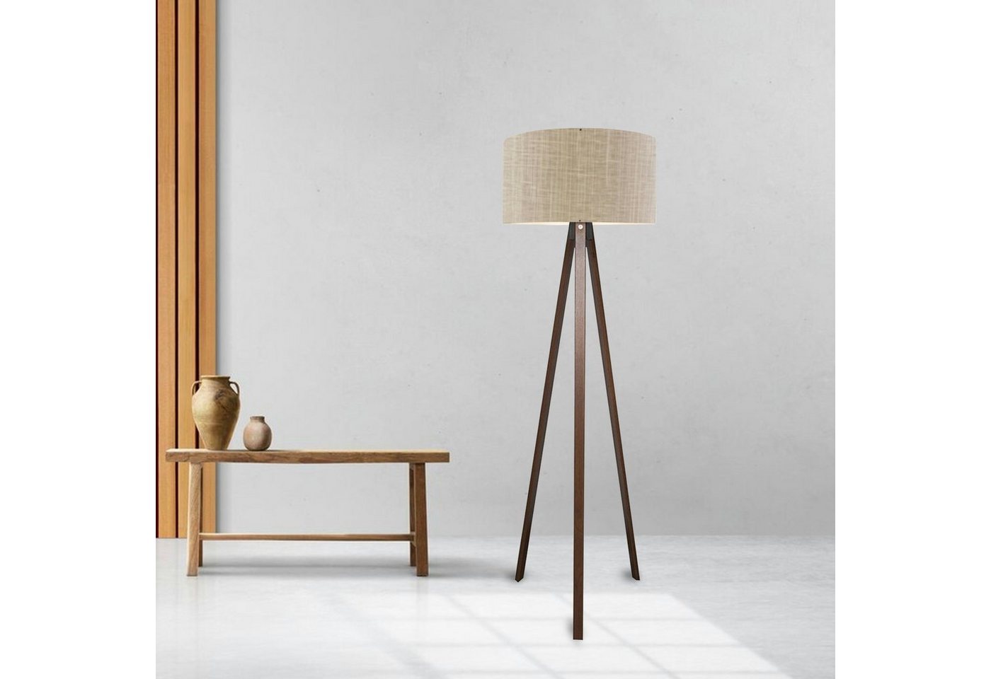 lux.pro Stehlampe, ohne Leuchtmittel, »Newport« Stehleuchte 1 x E27 Hellbraun – Bild 2 von 3