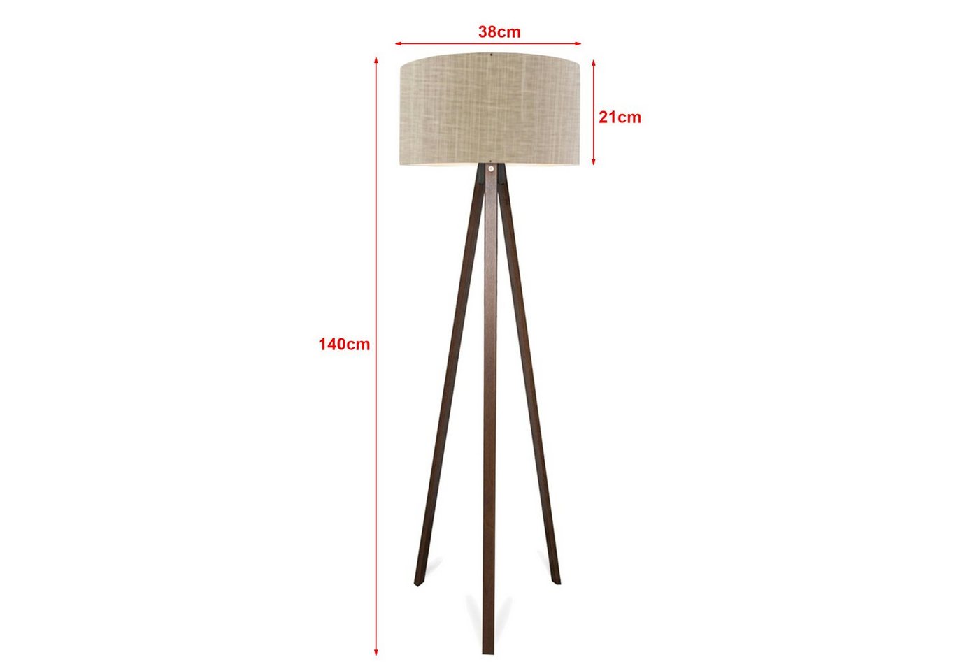 lux.pro Stehlampe, ohne Leuchtmittel, »Newport« Stehleuchte 1 x E27 Hellbraun – Bild 3 von 3