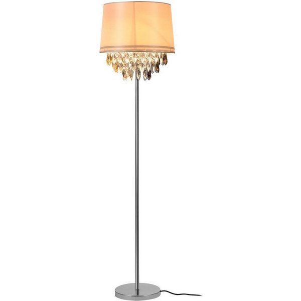 lux.pro Stehlampe, ohne Leuchtmittel, »Royality« 1xE27 mit weißem Schirm und bunten Kunstkristallen