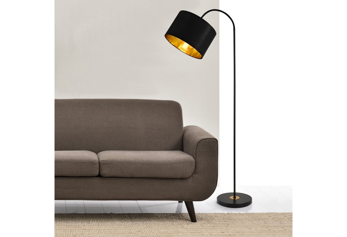 lux.pro Stehlampe, ohne Leuchtmittel, »Toledo« Stehleuchte Design schwenkbare Lampe Metall schwarz – Bild 2 von 4