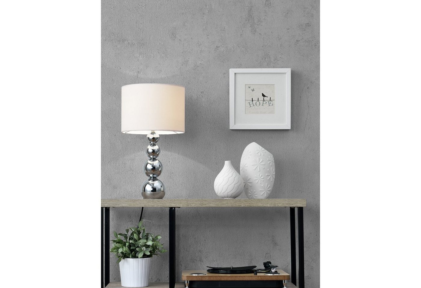 lux.pro Tischleuchte, ohne Leuchtmittel, »Snow« - Weiß - Höhe 43cm - 1x E14 – Bild 3 von 4