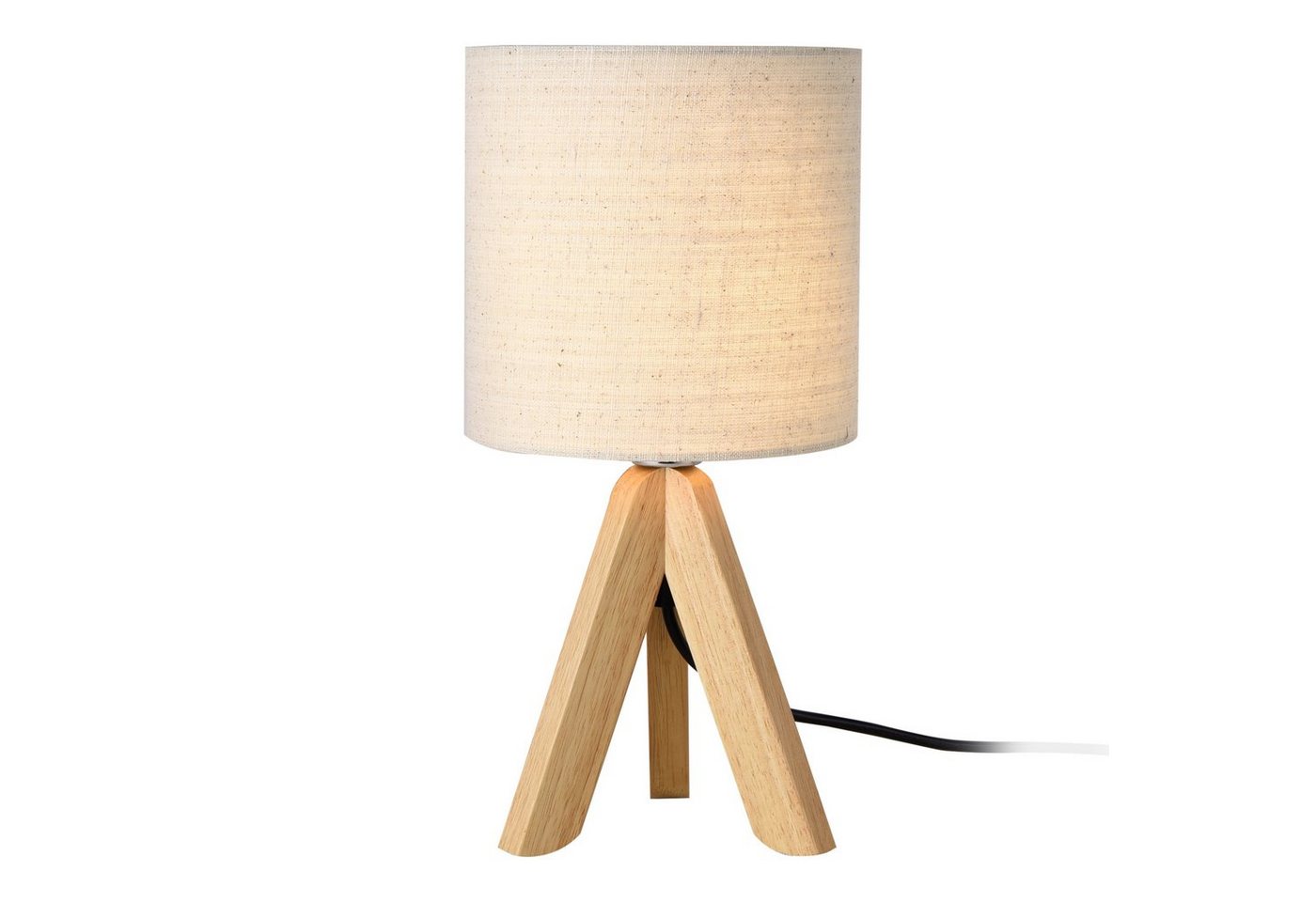 lux.pro Tischleuchte, ohne Leuchtmittel, »Koblenz« Tischlampe Tripod beige aus Leinen – Bild 2 von 4