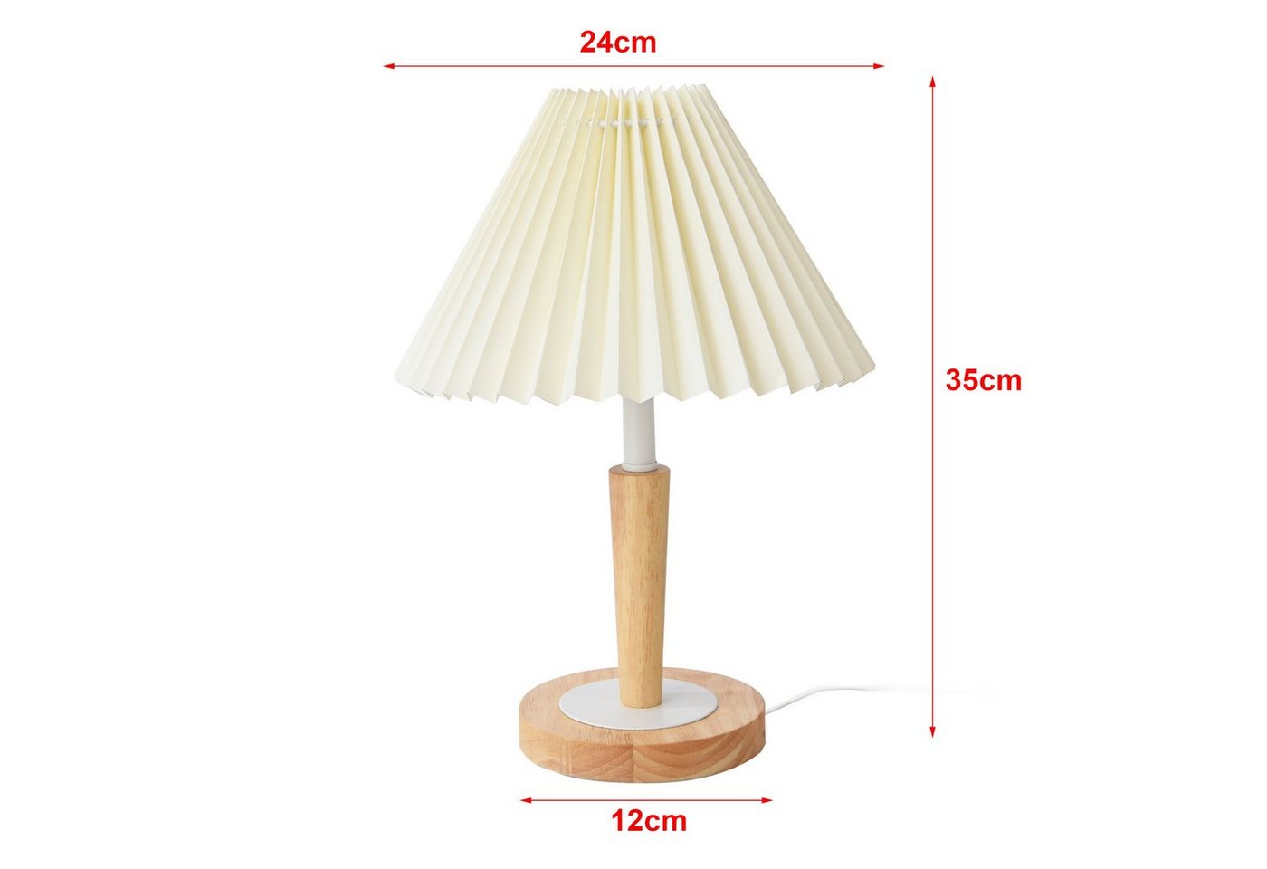 lux.pro Tischleuchte, ohne Leuchtmittel, »Sittingbourne« 1 x E14 Cremeweiß – Bild 4 von 5