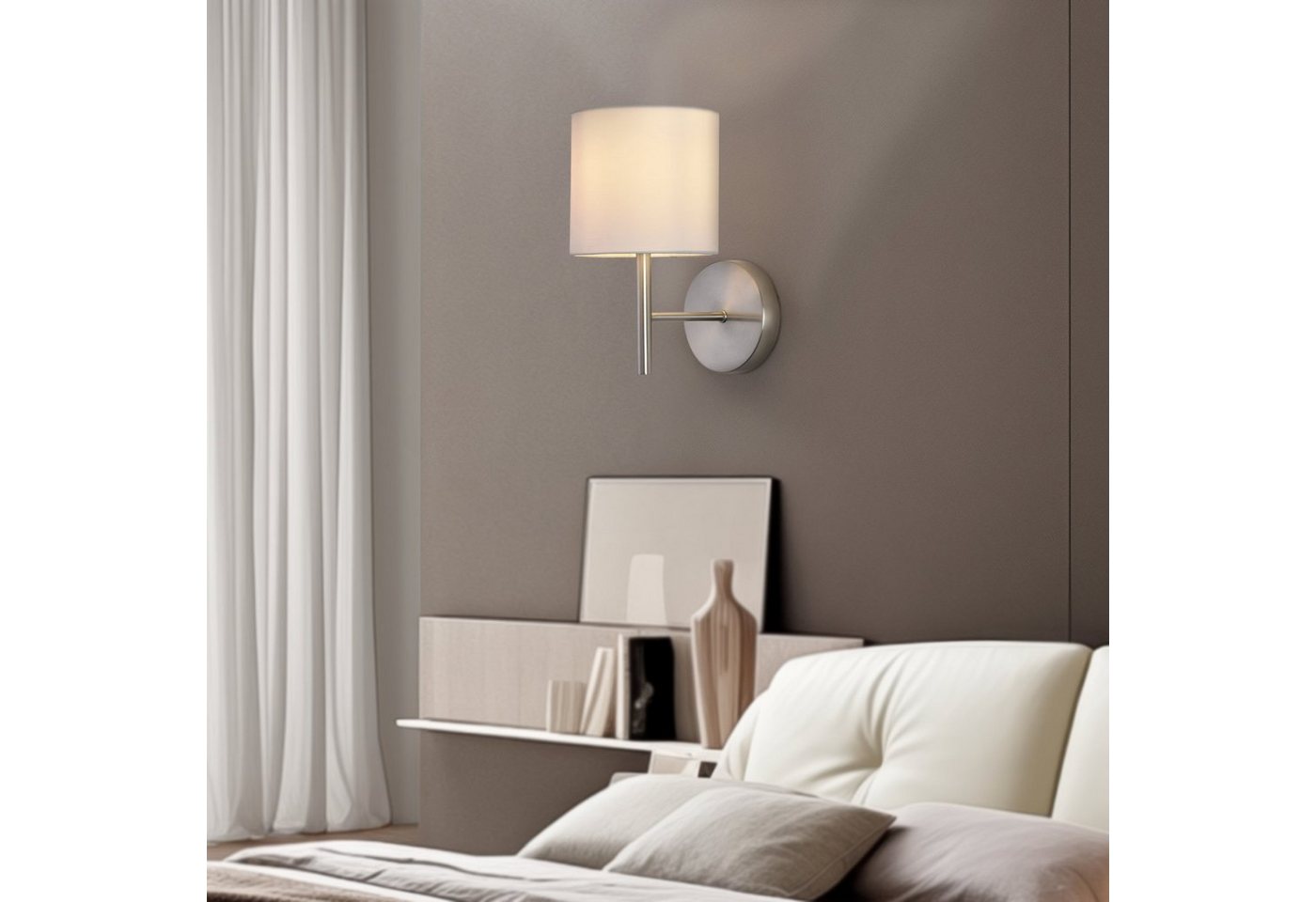lux.pro Wandleuchte, ohne Leuchtmittel, »Winsford« E14 Metall Textil – Bild 2 von 5