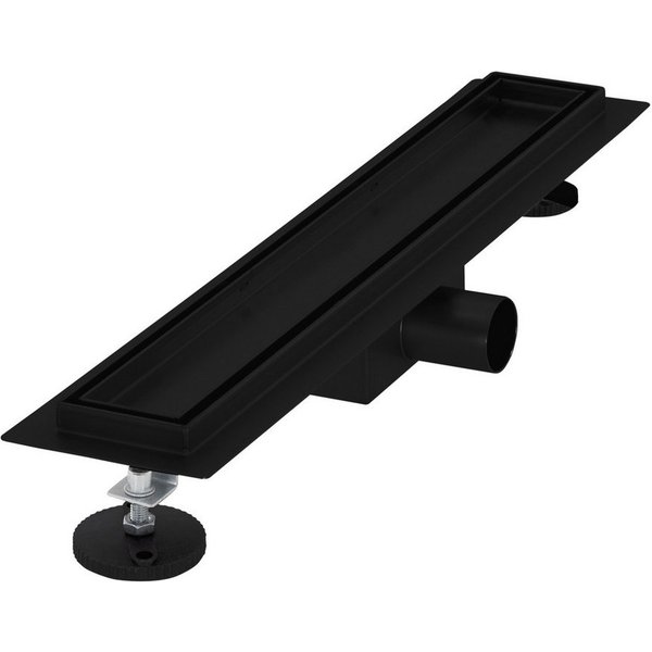 LuxeBath Duschrinne Edelstahl Doppelseitige Bodenablauf 2in1, Komplettset Bodenbefestigung, Duschablauf, Siphon mit Geruchsstop, Haarsieb, Ablaufrinne Dusche