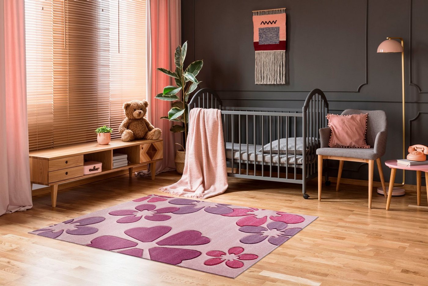 LUXOR living Kinderteppich Flair, rechteckig, Höhe: 15 mm, Kurzflor, Blumen Design, Kinderzimmer – Bild 2 von 5