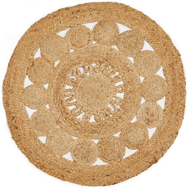LUXOR living Teppich Balo, rund, Höhe: 6 mm, Juteteppich, reine Naturfaser, handgeflochten, Flecht Design