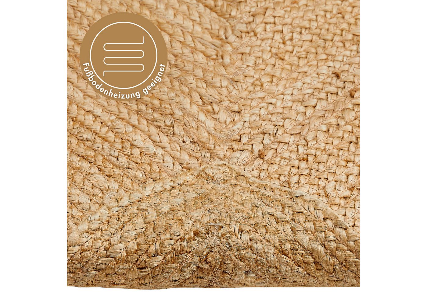 LUXOR living Teppich Ibo, Juteteppich, rechteckig, Höhe: 7 mm, Wendeteppich, handgeflochten, Naturfaser, Boho-Style – Bild 4 von 5