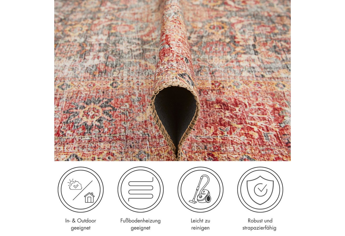 LUXOR living Teppich Lago, rechteckig, Höhe: 6 mm, faltbarer Teppich, modernes Design, waschbar, In- und Outdoor geeignet – Bild 4 von 5