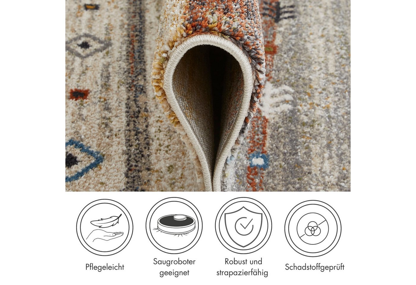 LUXOR living Teppich Montreal, rechteckig, Höhe: 12 mm, Kurzflor, modernes Design, Wohnzimmer, Schlafzimmer – Bild 3 von 5