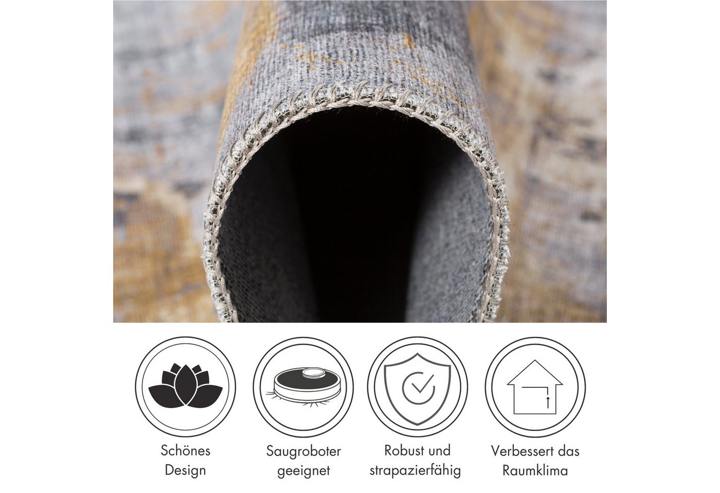 LUXOR living Teppich Prima, rechteckig, Höhe: 7 mm, Kurzflor, bedruckt, modernes Design, auch als Läufer erhältlich – Bild 3 von 5