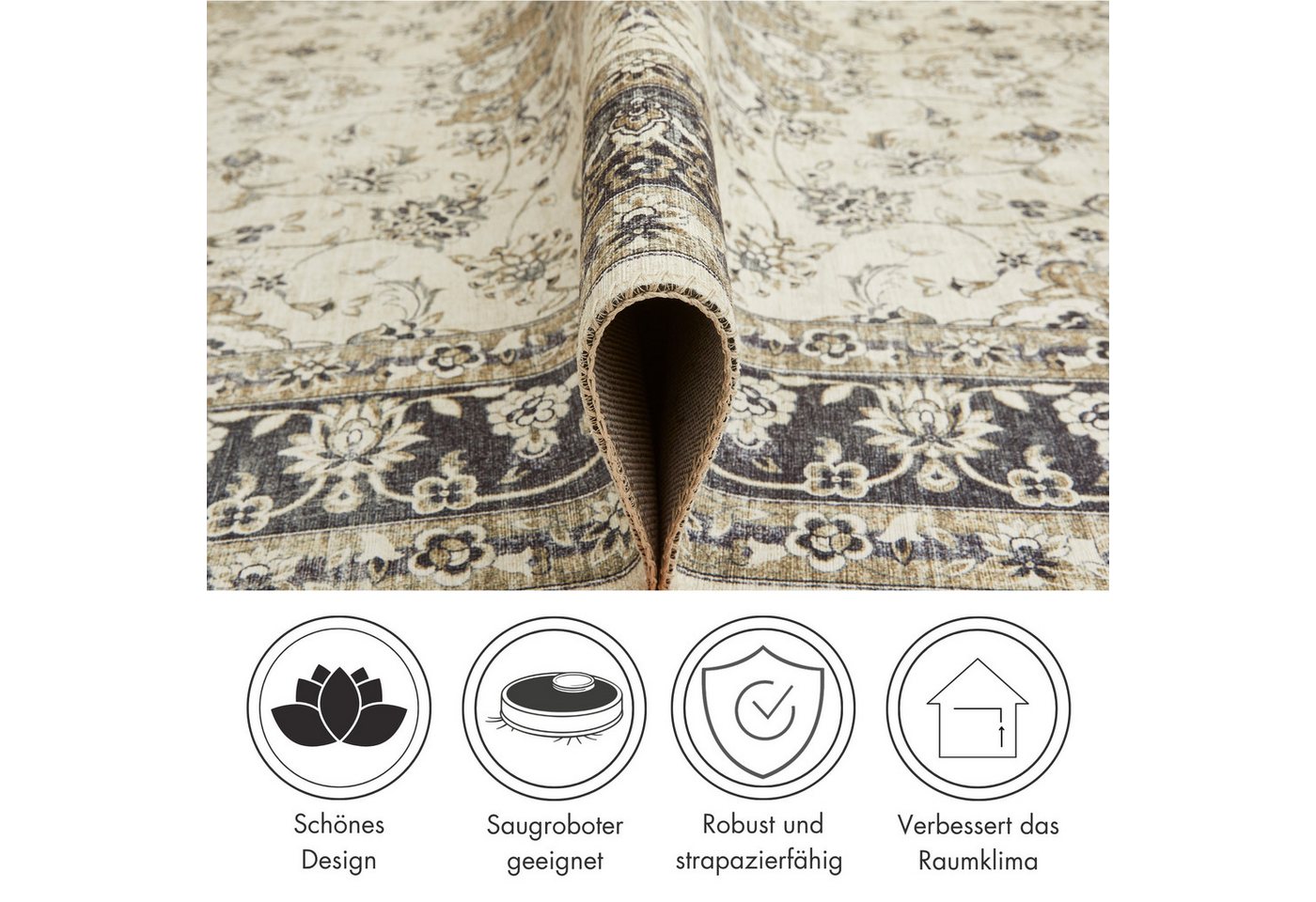 LUXOR living Teppich Prima 3, rechteckig, Höhe: 7 mm, Kurzflor, Orient-Optik, Vintage Design, auch als Läufer erhältlich – Bild 3 von 5