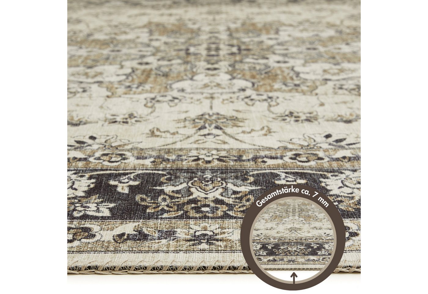 LUXOR living Teppich Prima 3, rechteckig, Höhe: 7 mm, Kurzflor, Orient-Optik, Vintage Design, auch als Läufer erhältlich – Bild 5 von 5