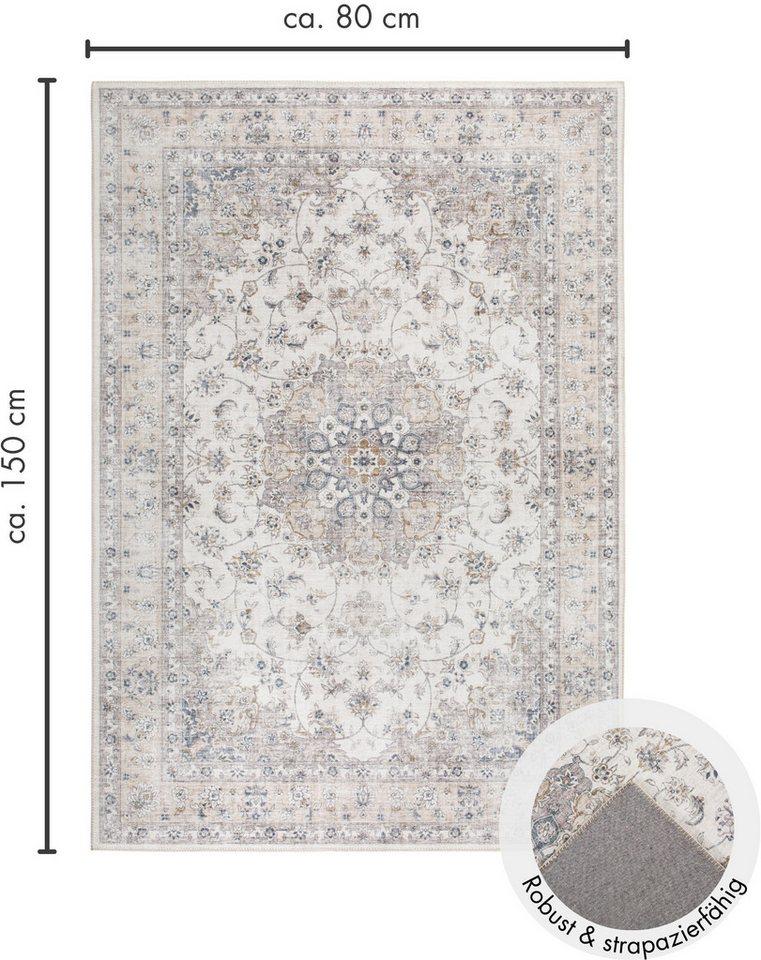 LUXOR living Teppich Prima 3, rechteckig, Höhe: 7 mm, Kurzflor, Orient-Optik, Vintage Design, auch als Läufer erhältlich – Bild 5 von 5