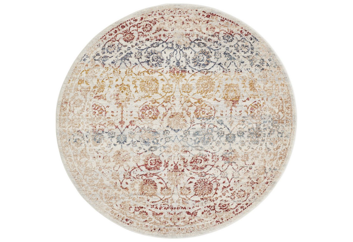 LUXOR living Teppich Rocco, rund, Höhe: 11 mm, Vintage-Look, florales Design, Wohnzimmer, Schlafzimmer – Bild 2 von 5
