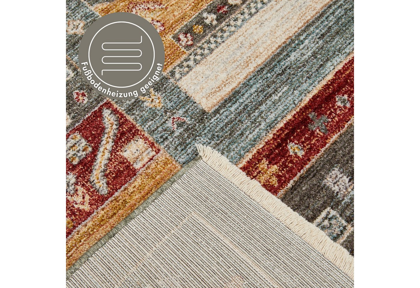 LUXOR living Teppich Rocco, rechteckig, Höhe: 11 mm, Vintage-Look, verschiedene Designs, mit Fransen, Wohnzimmer – Bild 5 von 5