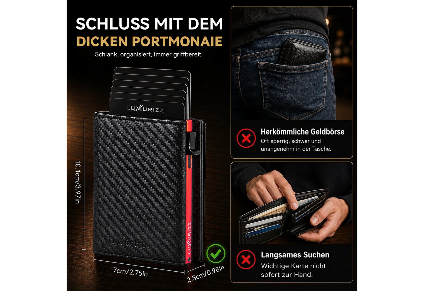 Luxurizz Geldbörse Slim Wallet – Bild 3 von 5
