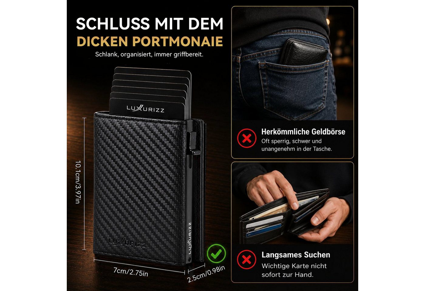 Luxurizz Geldbörse Slim Wallet – Bild 3 von 5