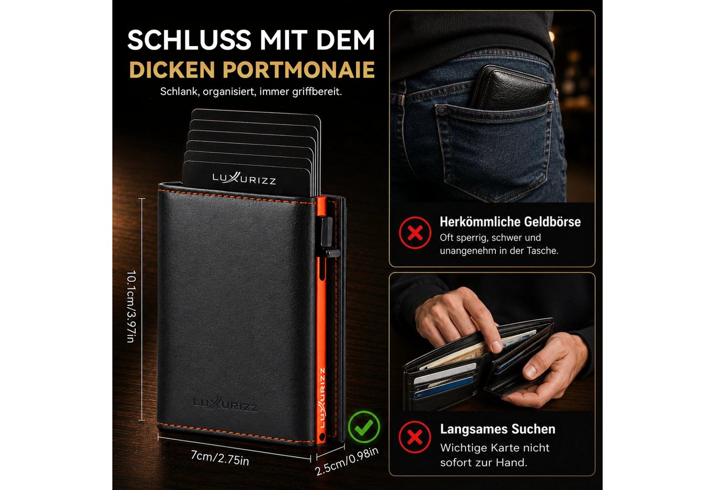 Luxurizz Geldbörse Slim Wallet – Bild 3 von 5