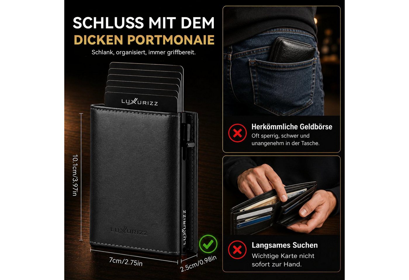 Luxurizz Geldbörse Slim Wallet – Bild 3 von 5
