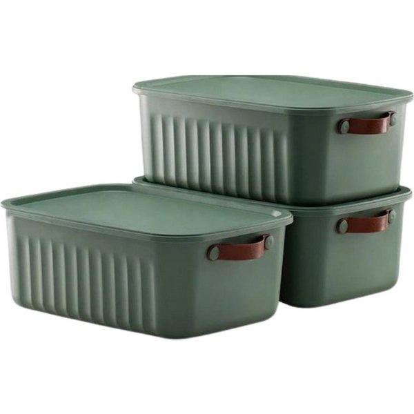 Luxury Bites Aufbewahrungsbox mit Deckel, 20L-15L -10L BPA-freie Kunststoff, nestbar und stapelbar (6 Farben, 9 Farbkombiationen, 3er Set)