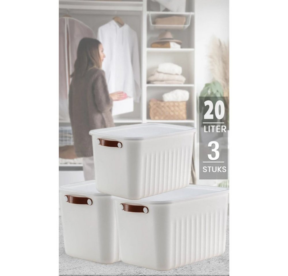 Luxury Bites Aufbewahrungsbox mit Deckel, 20L-15L -10L BPA-freie Kunststoff, nestbar und stapelbar (6 Farben, 9 Farbkombiationen, 3er Set) – Bild 3 von 3