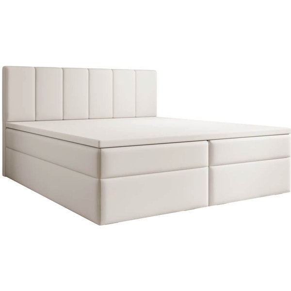 Luxusbetten24 Boxspringbett Aurelia Kunstleder, mit Stauraum
