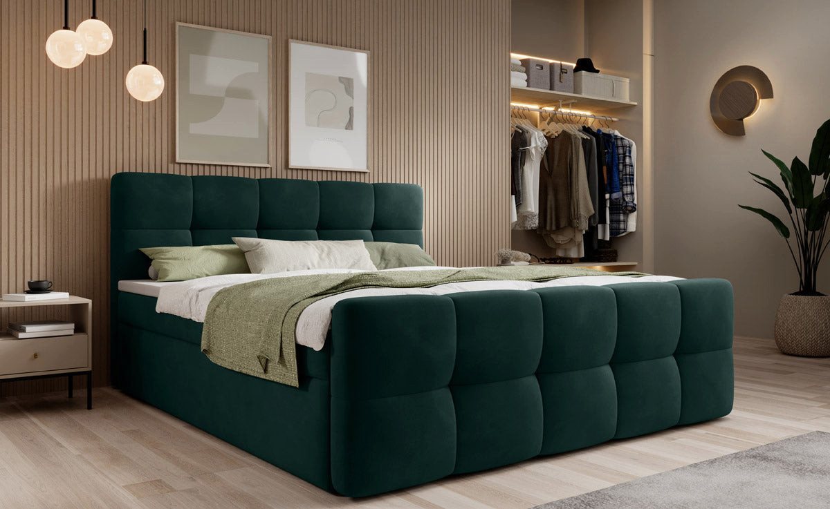 Luxusbetten24 Boxspringbett Cozy Samt, inklusive PU-Schaum Topper – Bild 2 von 3