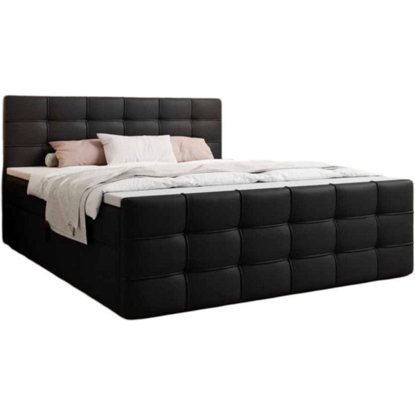 Luxusbetten24 Boxspringbett Luxor in Kunstleder, mit Stauraum