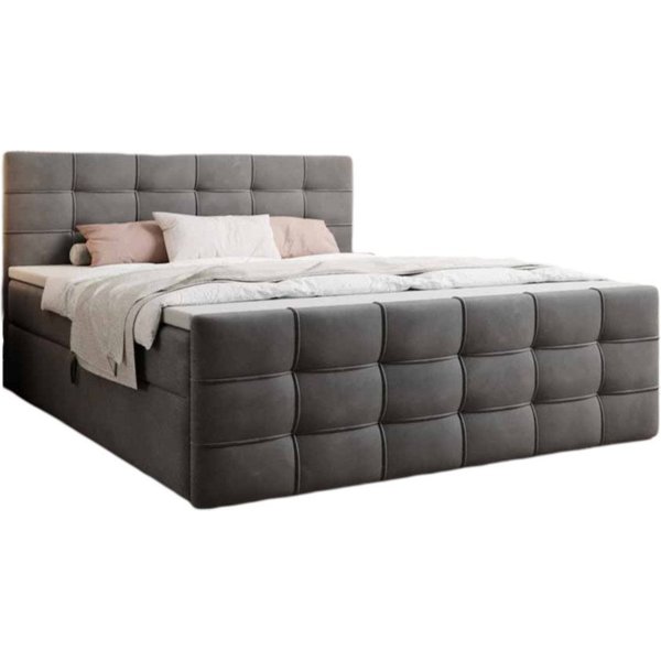 Luxusbetten24 Boxspringbett Luxor in Samt, mit Stauraum