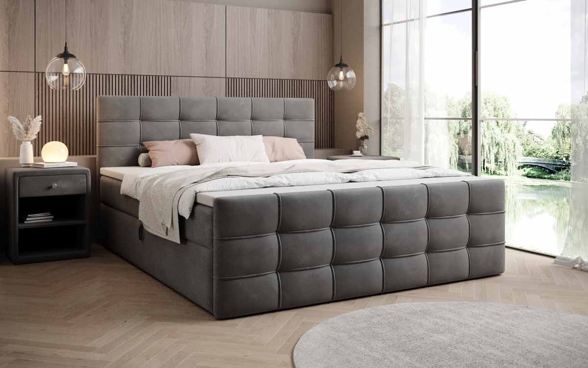 Luxusbetten24 Boxspringbett Luxor in Samt, mit Stauraum – Bild 2 von 3