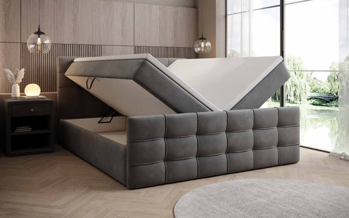 Luxusbetten24 Boxspringbett Luxor in Samt, mit Stauraum – Bild 3 von 3