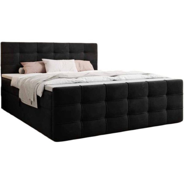 Luxusbetten24 Boxspringbett Luxor in Samt, mit Stauraum