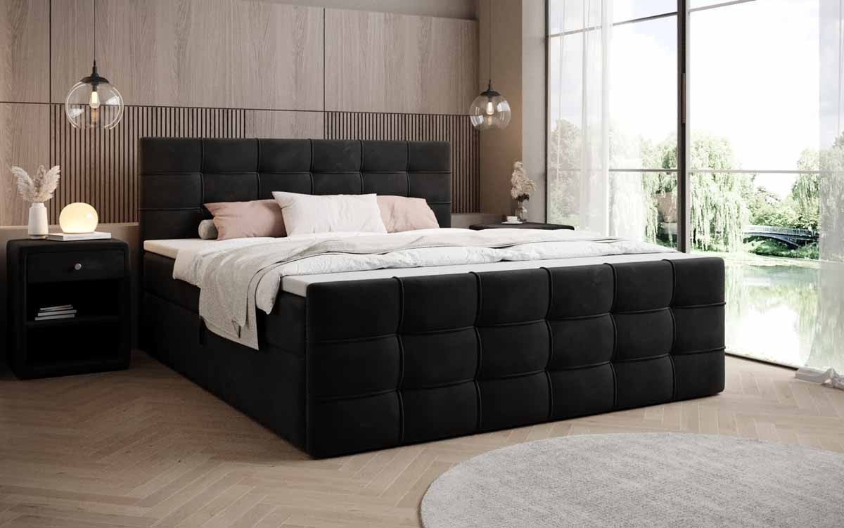 Luxusbetten24 Boxspringbett Luxor in Samt, mit Stauraum – Bild 2 von 3
