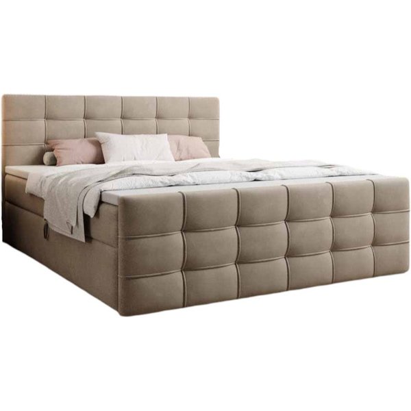 Luxusbetten24 Boxspringbett Luxor in Samt, mit Stauraum