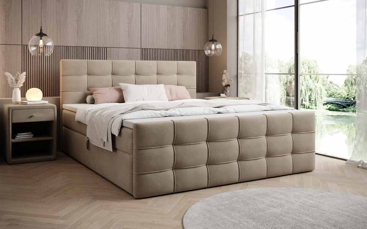 Luxusbetten24 Boxspringbett Luxor in Samt, mit Stauraum – Bild 2 von 3