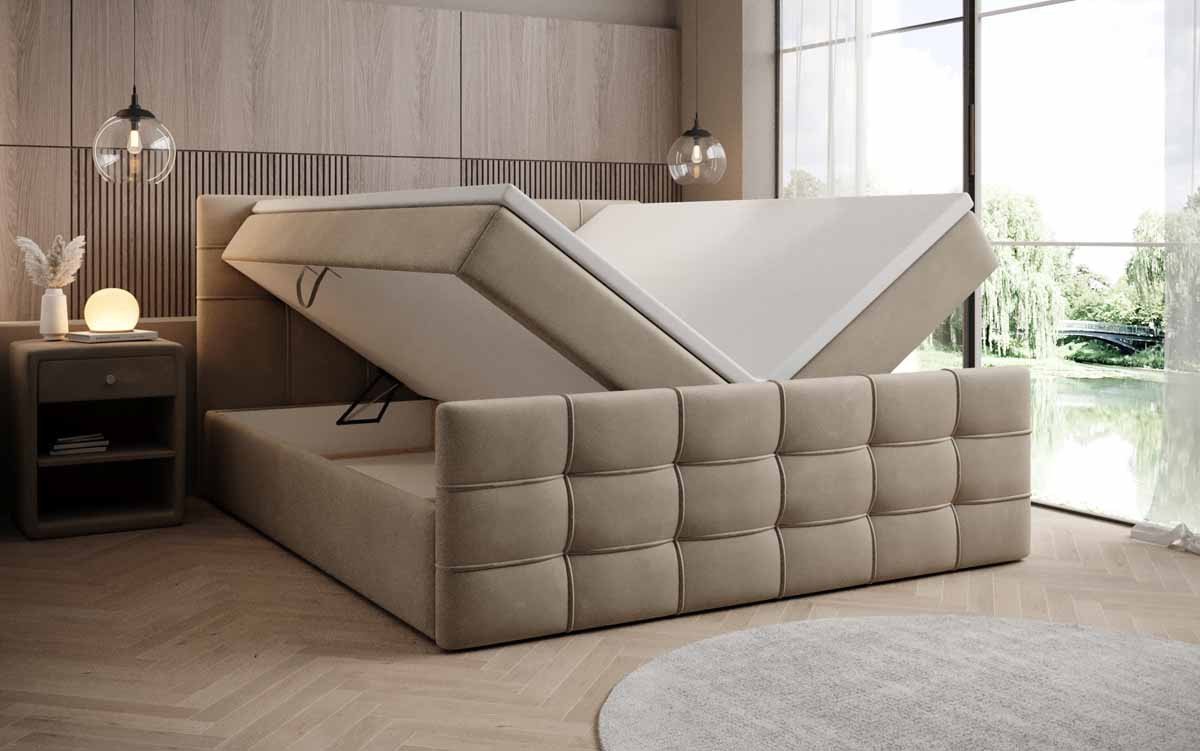 Luxusbetten24 Boxspringbett Luxor in Samt, mit Stauraum – Bild 3 von 3
